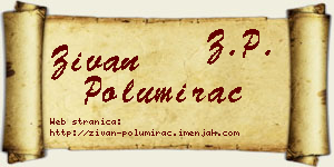 Živan Polumirac vizit kartica